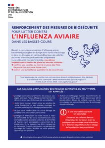 RENFORCEMENT DES MESURES DE BIOSECURITE ( INFLUENZA AVIAIRE)